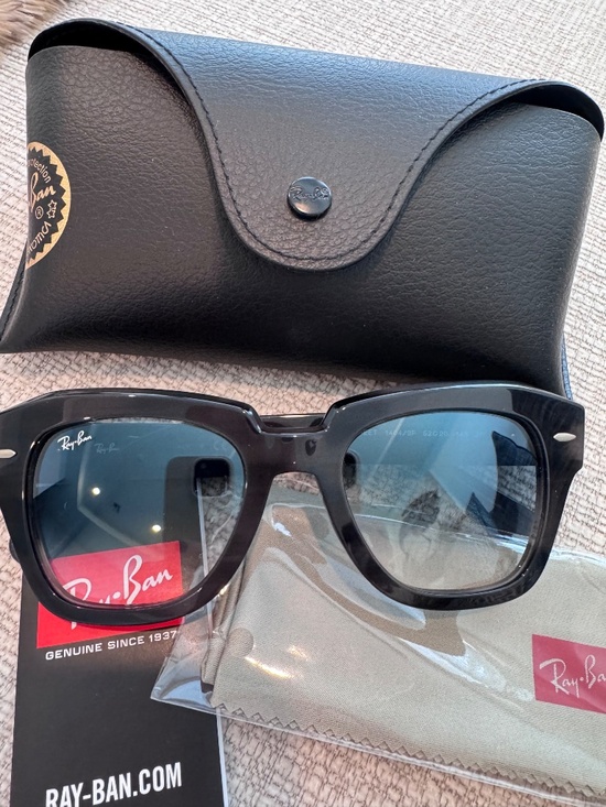 RAY BAN RB2186 State Street Sunglasses Grey/Blue NWOB main image 6